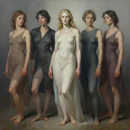 an uncut centered overdetailed hypermaximalist sideview fullbody portrait shot of goddess of death, realistic painting by dragan ilic di vogo, andrei riabovitchev, tomasz alen kopera, glenn brown, paul lewin. surrealism inspired by dom qwek. contra pose. muted complementary colors. smooth and polished. visionary fineart.