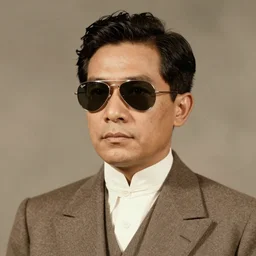 vintage photo portrait of jose rizal wearing ray ban aviator sunglasses