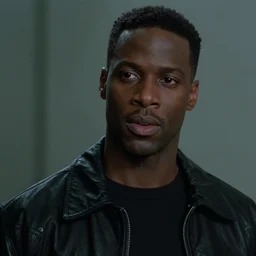 cinematic film still of Kevin Hart starring as Morpheus in The Matrix (1999), close up, shallow depth of field