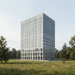 a building in a landscape, by simon stalenhag