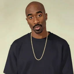 Tupac Shakur, screenshot from a 2012s anime, digital art