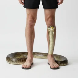 snake legs upper body man