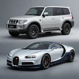 Tesla Mitsubishi Honda Bugatti Roadster Pajero Civic Veyron Y Sports 2022, promotional photography, professional