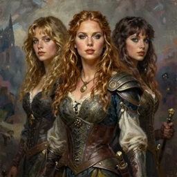 a full body high detail fantasy portrait oil painting illustration of a single beautiful bard woman who is a cross between jennifer lawrence and britney spears and shakira and taylor swift by justin sweet and artgerm with face and body clearly visible, in a scenic background, pretty eyes, realistic proportions, d & d, rpg, forgotten realms, artstation trending, high quality, sombre mood, artstation trending, muted colours, entire person visible!