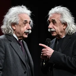 tesla arguing with einstein