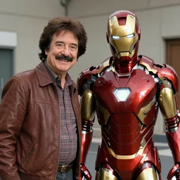 film still of Bob Ross as Tony Stark in Iron Man, 4k