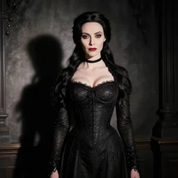 photo of morticia addams as played by mona lisa