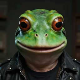 hyperrealistic mixed media image of info wars alex jones ( frog mask ), stunning 3 d render inspired art by xiang duan and thomas eakes and greg rutkowski, perfect facial symmetry, hyper realistic texture, realistic, highly detailed attributes and atmosphere, dim volumetric cinematic lighting, 8 k octane detailed render, post - processing, masterpiece,