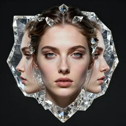 head and shoulders masterpiece portrait of the goddess gadot ( ∂ + m ) ψ = 0 by dan hillier, crystal shape, antagonist, perfect symmetry, perfect skin, high contrast, intricate detail, super resolution, masterpiece, trending on artstation