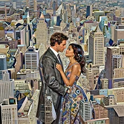 Romantic depiction of Colin Farrell and Zendaya In New York City illustration by Ruan Jia and Mandy Jurgens and William-Adolphe Bouguereau, Artgerm, 4k, digital art, surreal, space dandy style, highly detailed, godsend, artstation, digital painting, concept art, smooth, sharp focus, illustration by Ruan Jia and Mandy Jurgens and William-Adolphe Bouguereau