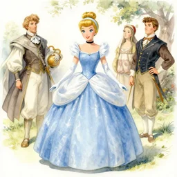 realistic fairytale illustration of cinderella, art by john bauer and walter crane and harold gaze, watercolor art, illustration