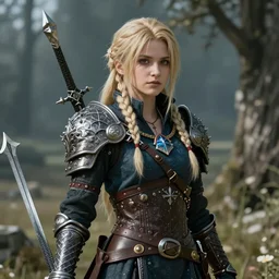 portait of lady Lunafreya from Final Fantasy XV in Skyrim as a Nord female warrior