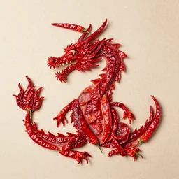 dragon made out of spicy peppers