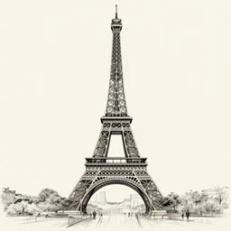 diagram of a rejected design for the eiffel tower