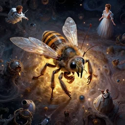 hive mutant,art by Jeff Miracola and Michael Böhme and Edd Cartier,trending on artstation, tufted lighting aerial view,2001: A Space Odyssey ,Pride & Prejudice ,epic fantasy ,fractalism ,hyperrealism ,
