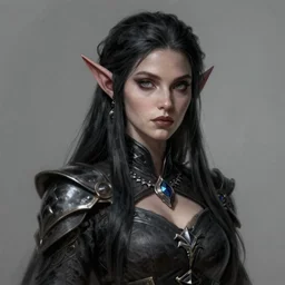 marg delahunty dark elf princess, highly detailed, d & d, fantasy, highly detailed, digital painting, trending on artstation, concept art, sharp focus, illustration, global illumination, shaded, art by artgerm and greg rutkowski and fuji choko and viktoria gavrilenko and hoang lap