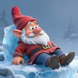 a dwarf made out of ice lying down, a highly detailed digital painting, octane render trending