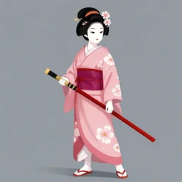 geisha sakura warrior By Peter Mohrbacher, clean, trending on artstation,