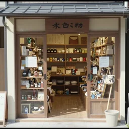 home video footage, inside of the small miniature shop in japan ; daylight, summer, color vhs picture quality