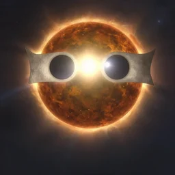 total solar eclipse, soft lens, soft light, cel - shading, animation, in the style of cgsociety, deviantart, artstation, zbrush, cinema 4 d, studio ghibli, akihiko yoshida, atelier lulua, masamune shirow
