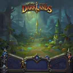 darklands, in concept art of main menu loading screen background. for russian mmorpg by katauri, artstation, behance, style of hearthstone
