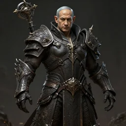 dark souls boss that looks like benjamin netanyahu, dark fantasy, from software, highly detailed, highly creative