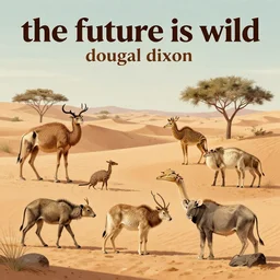 the future is wild, dougal dixon, speculative evolution, zoological illustrations, desert animals, in a desert