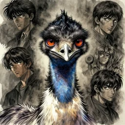 portrait, emo emu, watercolor, dramatic lighting, cinematic, establishing shot, extremely high detail, foto realistic, cinematic lighting, pen and ink, intricate line drawings, by Yoshitaka Amano, Ruan Jia, Kentaro Miura, Artgerm, post processed, concept art, artstation, matte painting, style by eddie mendoza, raphael lacoste, alex ross