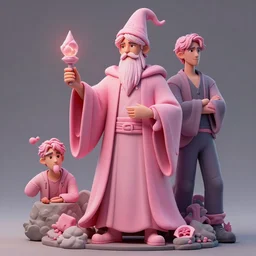 beautiful detailed 3 d matte painting of jin from bts as a pink wizard, by ellen jewett, tomasz alen kopera and justin gerard