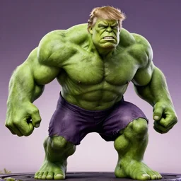 donald trump as a rampaging green hulk