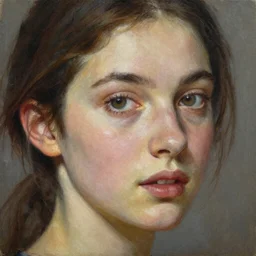 close up face of a extremely beautiful bond female vam pire portrait, masterpiece, oil on canvas!!!, artgerm, norman rockwell, craig mulins, trending on pxiv,