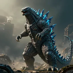 a humanoid hybrid godzilla and xenomorph
