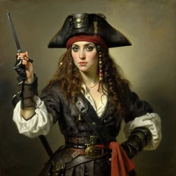 a female pirate from avatar, painting by courbet