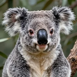 award winning nature photograph of a koala. it has a very evil smile. extreme detail, beard hyperrealistic photo, smooth, trending on artstation