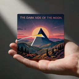 the essence of Pink Floyd - The Dark Side of the Moon converted into an object that can be held in one's hand