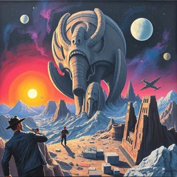 1 9 7 9 retro box art inception. keith parkinson. oil on canvas