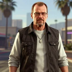 Walter White as a GTA 6 character, 4k detailed, rendered in unreal engine 5, 8k