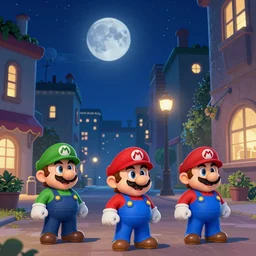 nighthawks by hopper, but with super mario characters