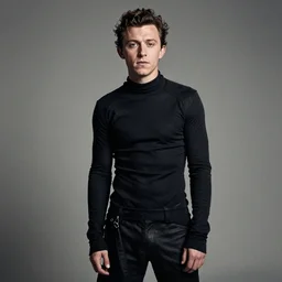 tom holland, portrait of a tom holland wearing rick owens clothing, darkwear, rick owens drkshdw, outfit photo, trending on artstation