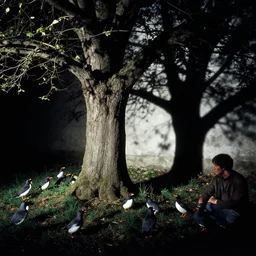 a splornfeld enborkenmeyer forkeling the gnorkgnork under a fumfum tree while the pippies peep | artists rikolo and eric stanton with sjkincade and dmitrys high contrast cinematic light, mystical shadows, sharp focus