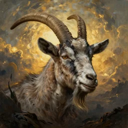 goat in the painted world of dark souls, head and shoulders masterpiece, apocalypse, golden hour, cosmic horror, artstation, in the style of andrew wyeth and goya, extremely detailed