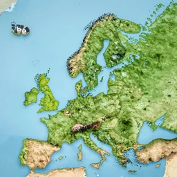 Swedish map, highly detailed digital art
