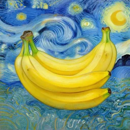 A Banana in the Style of Vincent Van Gogh