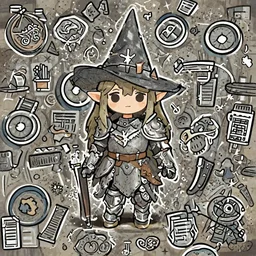 cute tiny goblin girl wearing hunter armor from Bloodborne and a wizard hat, d&d, Newgrounds
