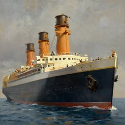 titanic oil painting