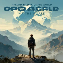 a man on a mountain looking at the apocalypse of the world podcast cover artwork by ryan smallman, artstation