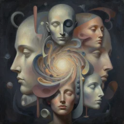 faces, fantasy, shapes, forms, deviant art, art, detailed, painting, forms, the dream vortex consumes the hope of mankind