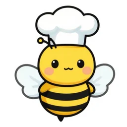 cute bee wearing chef hat vector art