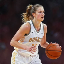 painting of an woman basketball player, greg rutkowski, cg worker artstation