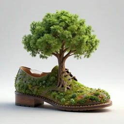 a shoe with a tree inside, concept art, 8k, digital art
